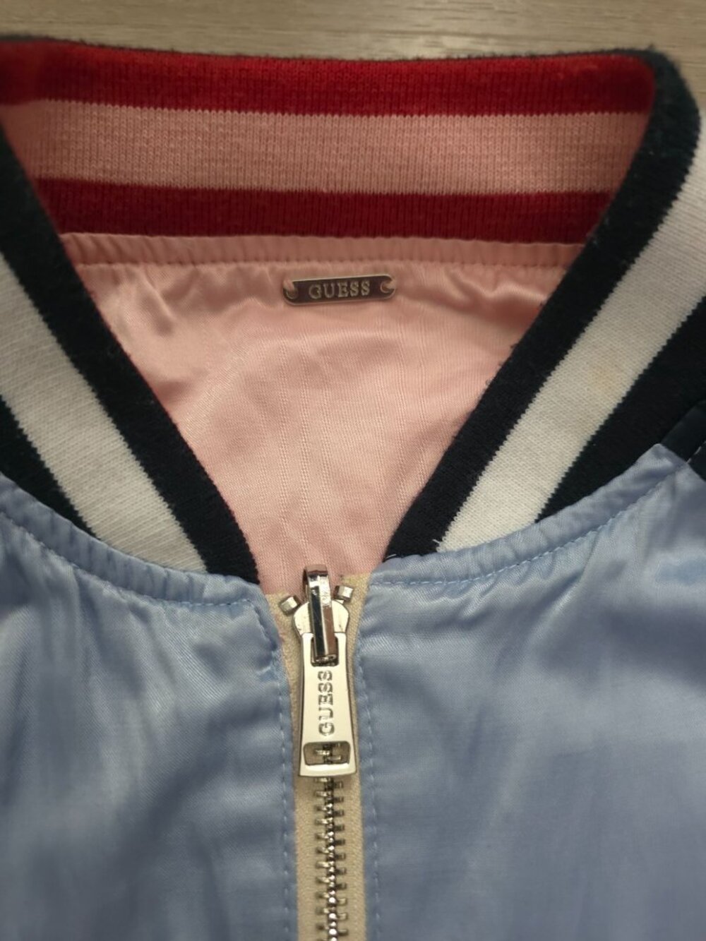 Guess Shirley Reversible Embroidered Tiger & Flamingo Satin Bomber Jacket Sz M - Picture 13 of 14